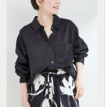 완판템 Loungedress 린넨 백 타이 셔츠 블랙