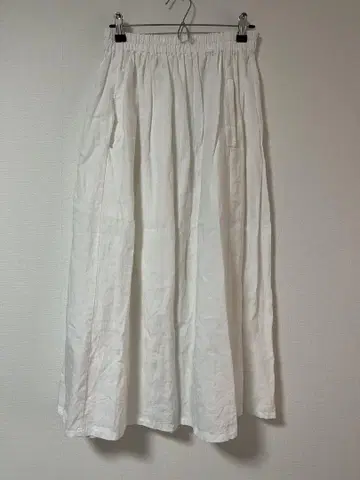 homspun 린넨 바이오 프릴 포켓 개더 스커트