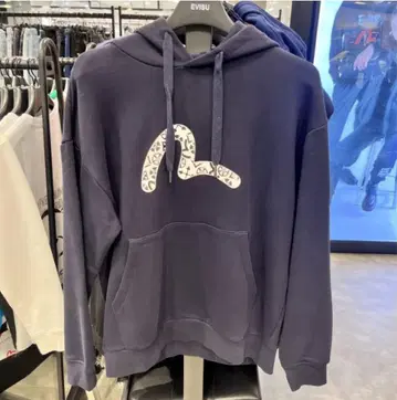 EVISU 네이비 후드티 후드 부착 M 사이즈