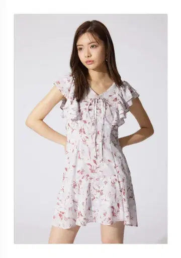 rienda 리엔다 프릴 플라워 미니 원피스 M 핑크 꽃무늬 택 포함