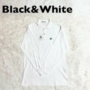 [새상품] Black&White 폴로 셔츠 골프 긴팔 흰색 개 화이트 M