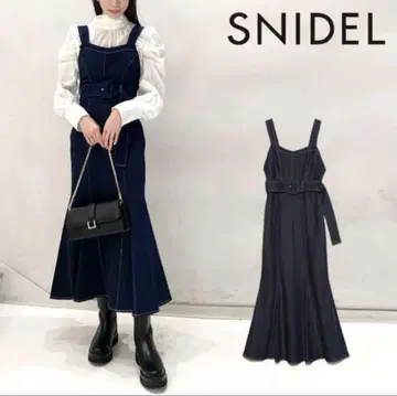 SNIDEL 코르셋 머메이드 데님 원피스