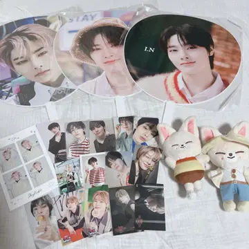straykids IN 아이엔 부채 봉제 인형 트레이딩 카드 굿즈 세트