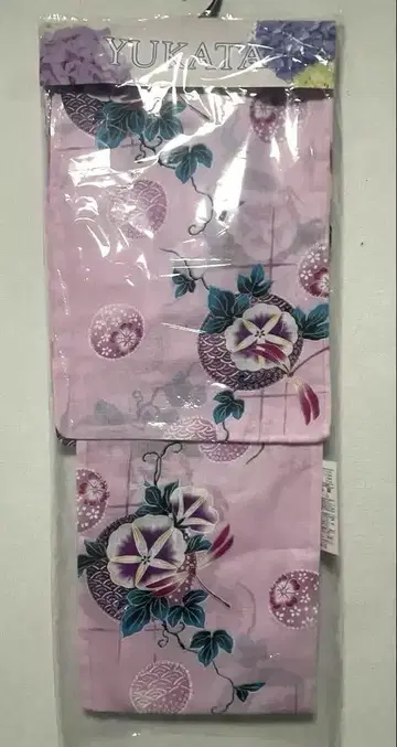 미사용 새상품 유카타 핑크 나팔꽃 잠자리
