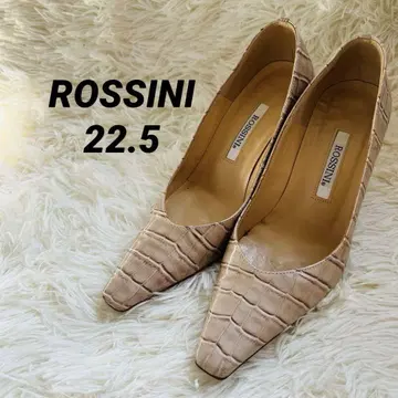 ROSSINI 베이지 크로커다일풍 하이힐 22.5cm 로시니