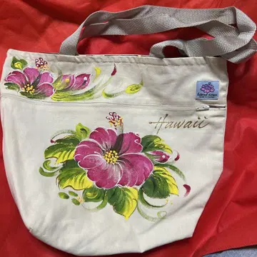 하와이 하이비스커스 손글씨 토트백