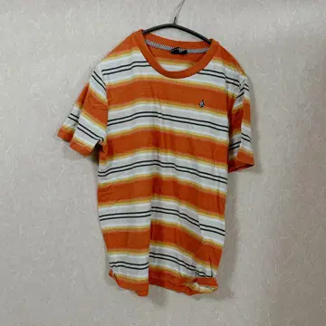 VOLCOM 오렌지 스트라이프 반팔 티셔츠 P (10)