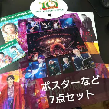 Mrs.GREEN APPLE A3 클리어 포스터 부채 DVD 예약 특전