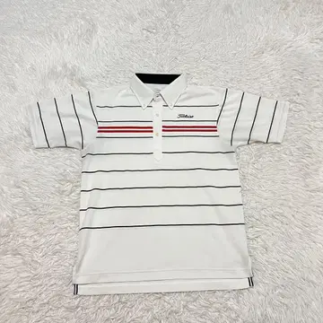 타이틀리스트 Titleist 스트라이프 골프 피케 셔츠 L 남성용