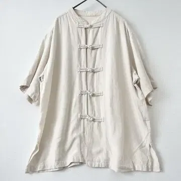 차이나 셔츠 반팔 화이트 쿵푸 셔츠
