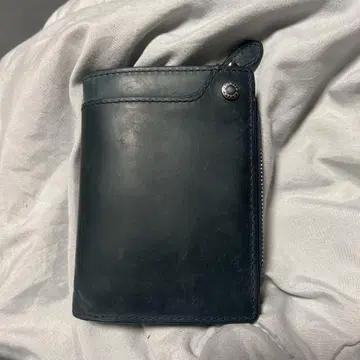 조날 빈티지 ZONALE VINTAGE 세로형 두겹 지갑 네이비