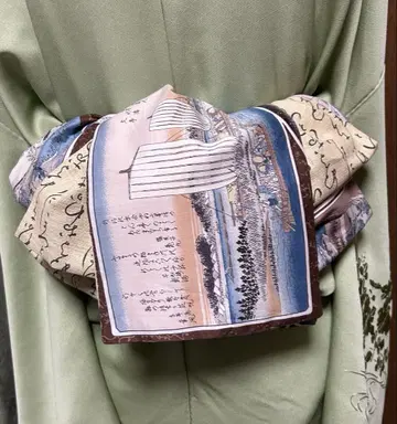 성인용 병아 오비, 우키요에 패턴, 리버서블 긴 오비