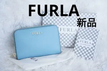 택 포함 새상품 FURLA 코인 케이스 키케이스 스카이블루 라운드 지퍼