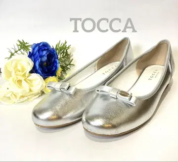 컨디션 최상 토카 TOCCA 펌프스 리본 플랫 펌프스 실버 37