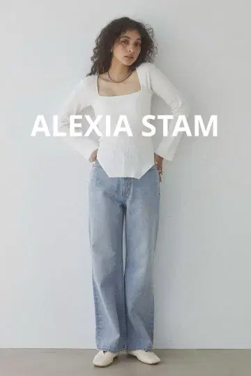 ALEXIA STAM 하트 데님 팬츠