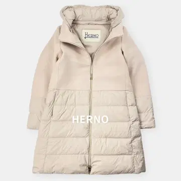 HERNO 21AW 울 나일론 다운 코트 핑크 42