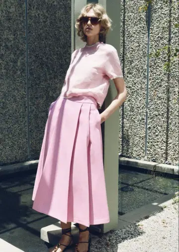 ZW COLLECTION 플리츠 레이어드 스커트