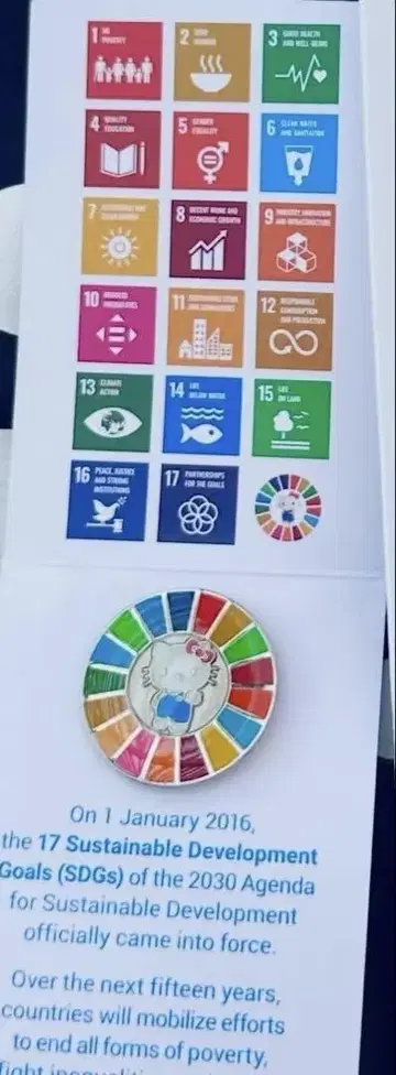헬로키티 SDGs 핀 배지, 유엔 간사이 엑스포 한정판