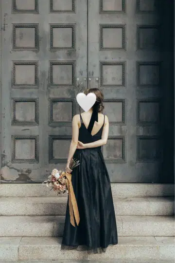 사전 촬영 블랙 드레스