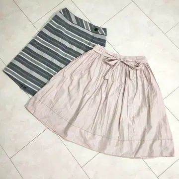 엠즈 그레이시 핑크 플레어 스커트 리본 포함