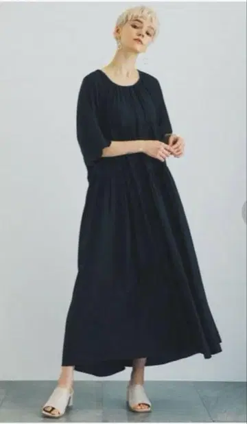 CLANE 2way 더블 페이스 티어드 원피스