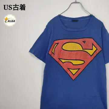 티셔츠 슈퍼맨 US 구제 의류 빈티지 USA제 아메카지 파랑 블루