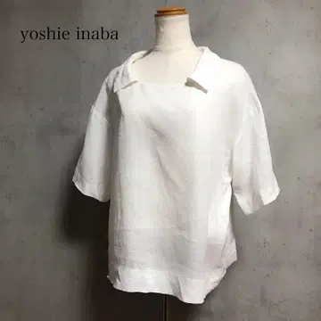 요시에 이나바 yoshie inaba 린넨 블라우스 M 화이트 여름 상의