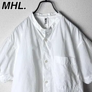 MHL. 마 혼방 와이드 노카라 셔츠 마가렛호웰 화이트 밴드 카라