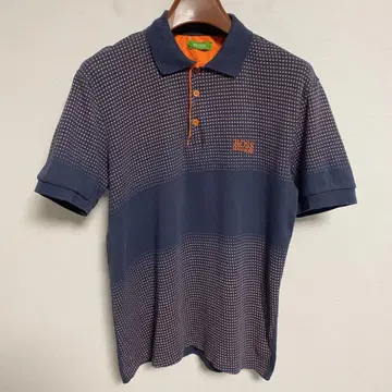 HUGO BOSS 휴고 보스 네이비 도트 무늬 피케 셔츠 L