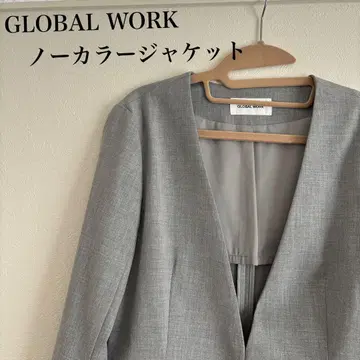 GLOBAL WORK 노카라 자켓 그레이