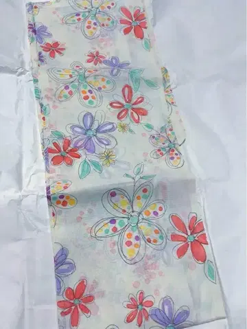 꽃무늬 유카타 단품 컬러풀 수채화 아이보리