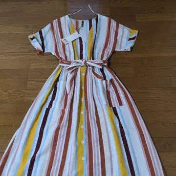 ZARA 자라 멀티 컬러 스트라이프 원피스