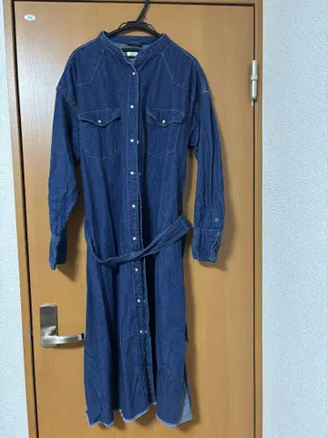 CePo 인디고 데님 롱 셔츠 원피스 M