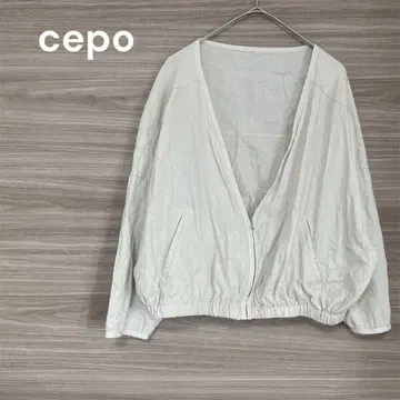 cepo [M] 긴팔 볼륨 슬리브 자켓 마 혼방 얇은 소재 부드러운 촉감