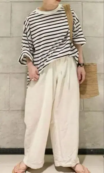 journal standard luxe 화이트 와이드 팬츠