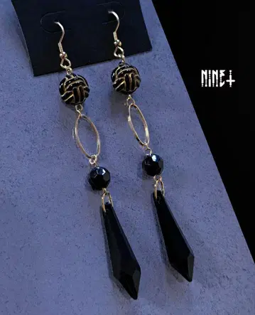 1612 빅 사이즈 귀걸이 액세서리 블랙 개성 귀걸이 PIERCE