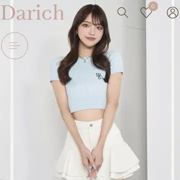 Darich 다리치 로고 케이블 니트 탑 SAX