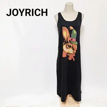 조이리치 JOYRICH 토끼 프린트 롱 원피스 S 사이즈 블랙