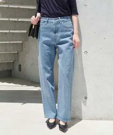 LE DENIM 스트레이트 팬츠 38 색스 블루