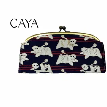 CAYA (카야) 찢어진 책 강아지 올 패턴 가마구치 지갑 장지갑