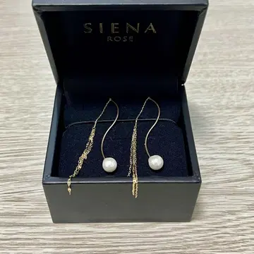 SIENA ROSE K10 체인 귀걸이 펄 캐치
