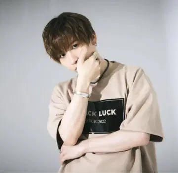 BLACKLUCK 타케야키 쇼 박스 로고 티셔츠 L BEIGE