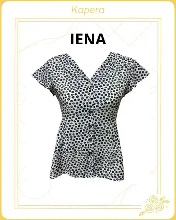 25TB15 IENA 꽃무늬 페플럼 블라우스