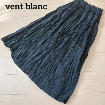 vent blanc 크링클 티어드 롱 스커트 주름 가공 블랙