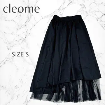 cleome 개성 레이어드 밑단 튤 비대칭 플레어 스커트 S