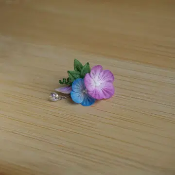 1/6 인형 사이즈 나팔꽃 두 송이 (적자색)