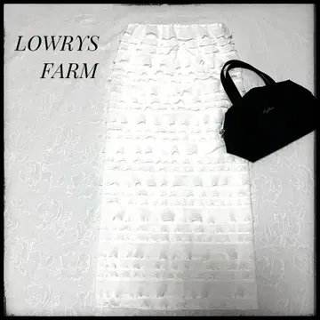 [LOWRYS FARM] 치비 프릴 타이트 스커트 프릴 맥시 길이 화이트