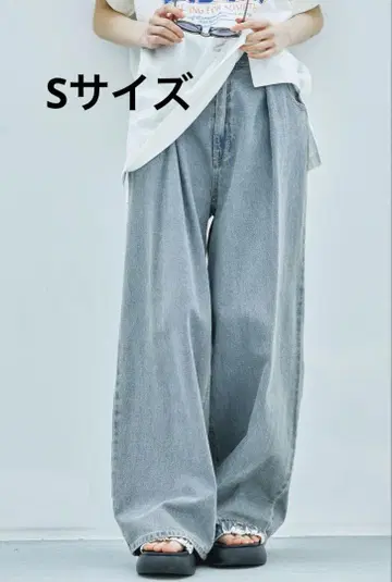 새상품 라코레 허리 후크 데님 팬츠 오버다이 인디고 S 사이즈