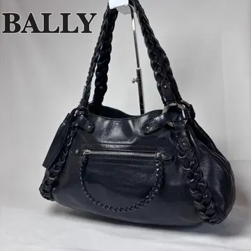 발리 BALLY 핸드백 숄더백 뜨개질 태슬 블랙