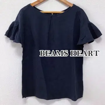 빔즈 하트 BEAMS HEART 린넨 네이비 블라우스 티셔츠